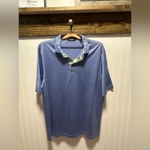 Bugatchi 100% Egyptian Cotton Men's Blue Polo Shirt Sz L